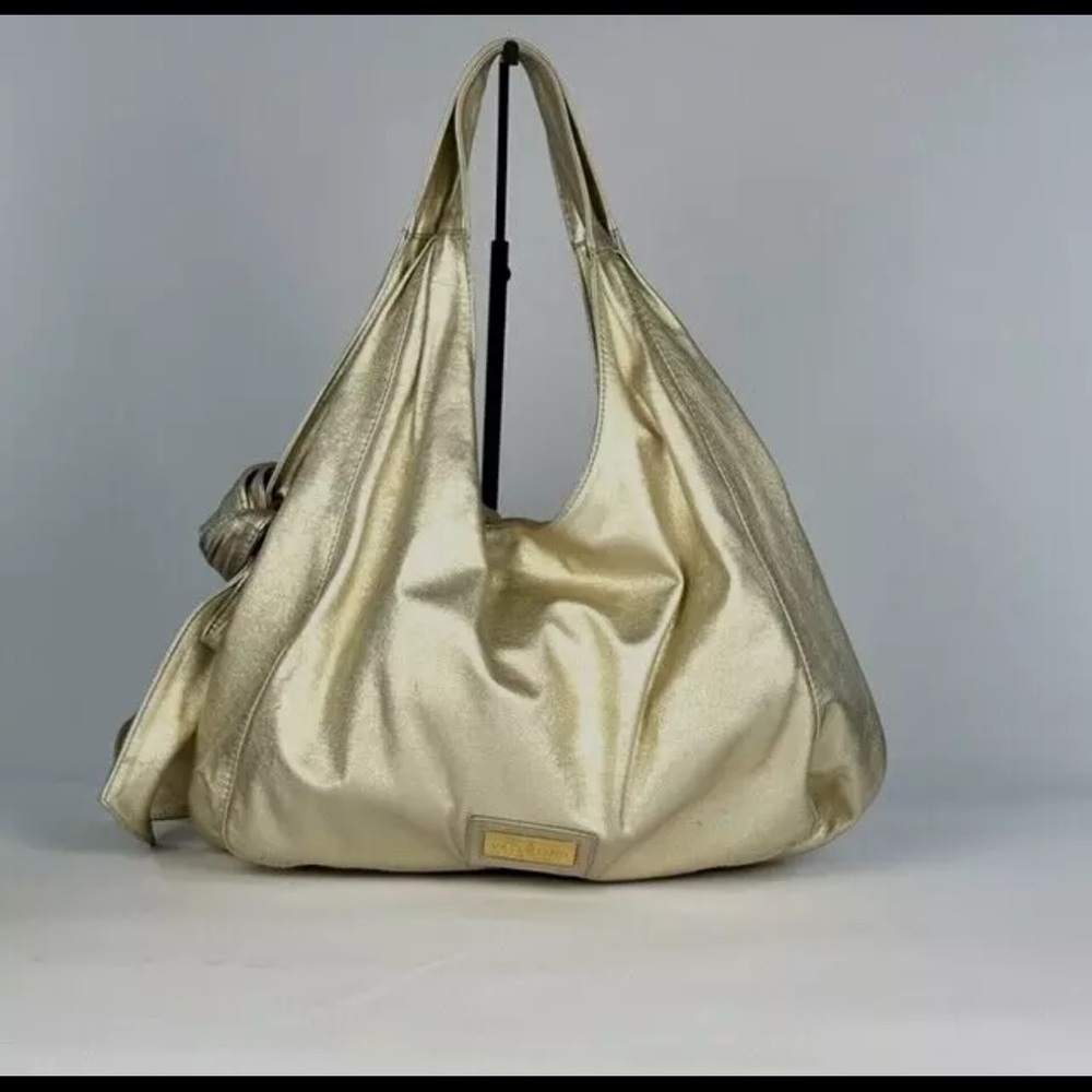 Authentic Valentino Garavani Metallic
Nappa in Light Gold Hobo Bag